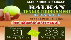 ΠΡΟΚΗΡΥΞΗ  OPEN ΒΑΛΚΑΝΙΚΟΥ ΠΡΩΤΑΘΛΗΜΑΤΟΣ ( ΜΗ ΒΑΘΜΟΛΟΓΟΥΜΕΝΟ )